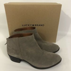 Lucky Brand BREMMA Ankle Boots Size 9.5W Suede NEW